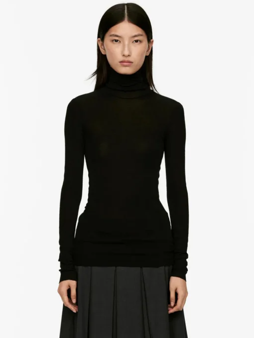 Roll-Neck Wool Top